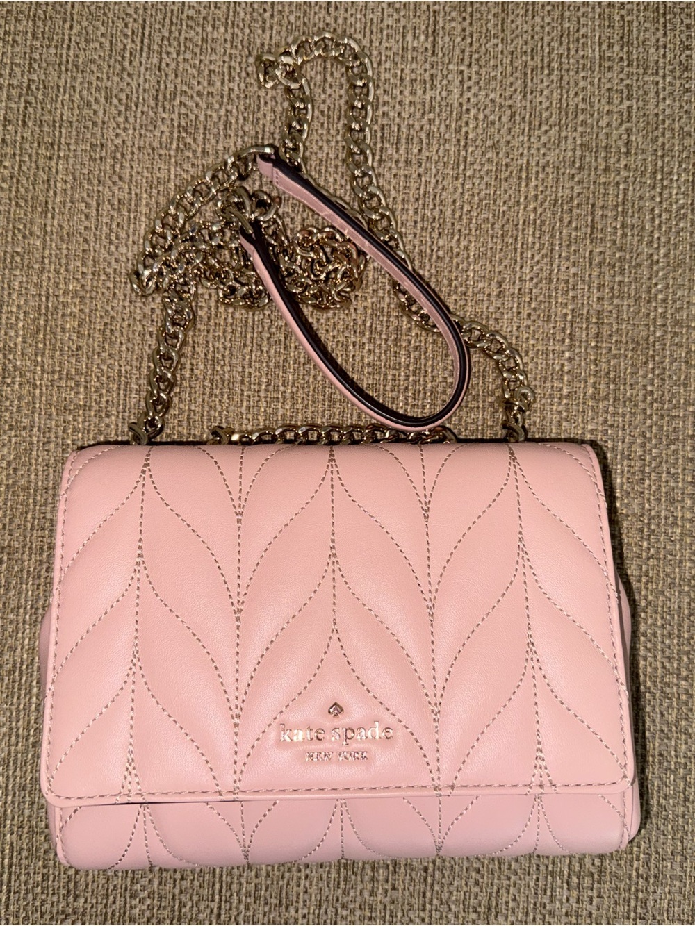 Kate Spade Mini Emelyn Briar Lane Quilted Crossbody Bag in rosy cheeks